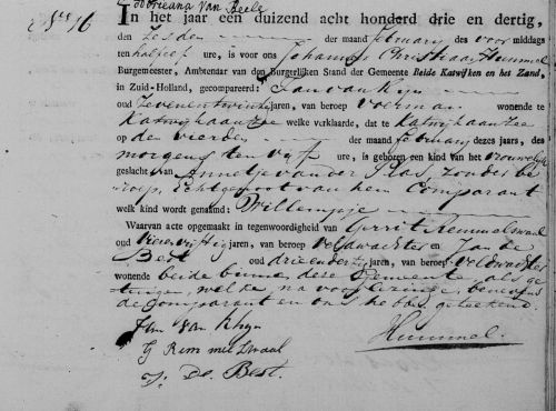 geb willempje 1833